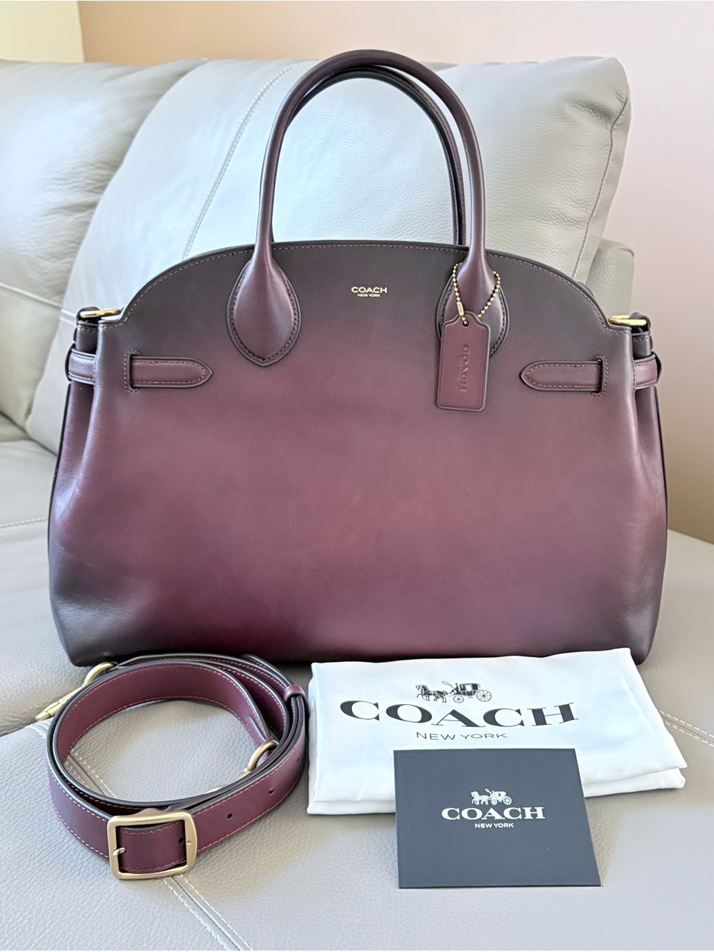 Coach Soft Empire Carryall Bag 40 - Merlot/Brass